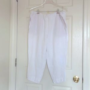 J. Jill White Linen Pant / Capri Size Medium